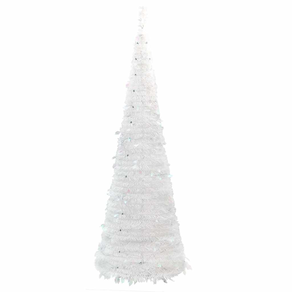 vidaXL Artificial Christmas Tree Pop-up 150 LEDs White 180 cm