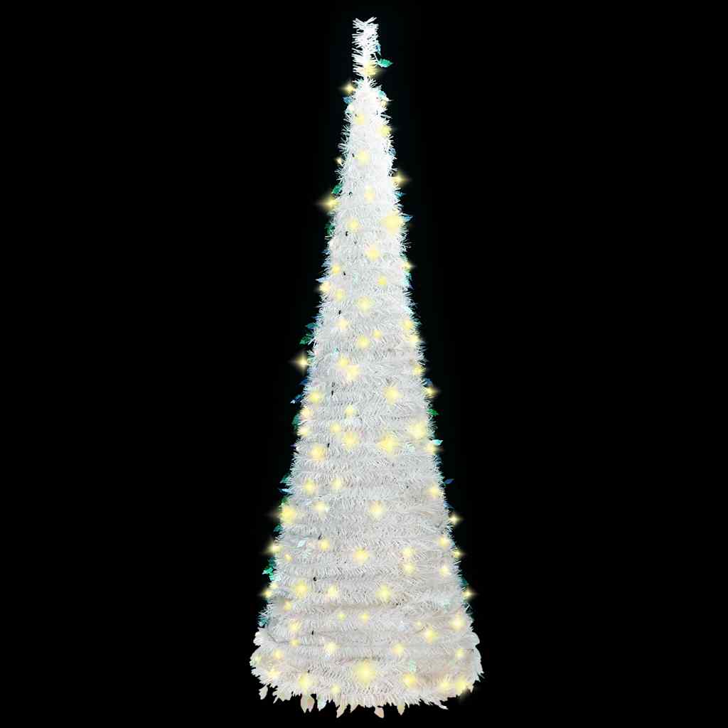 vidaXL Artificial Christmas Tree Pop-up 200 LEDs White 210 cm