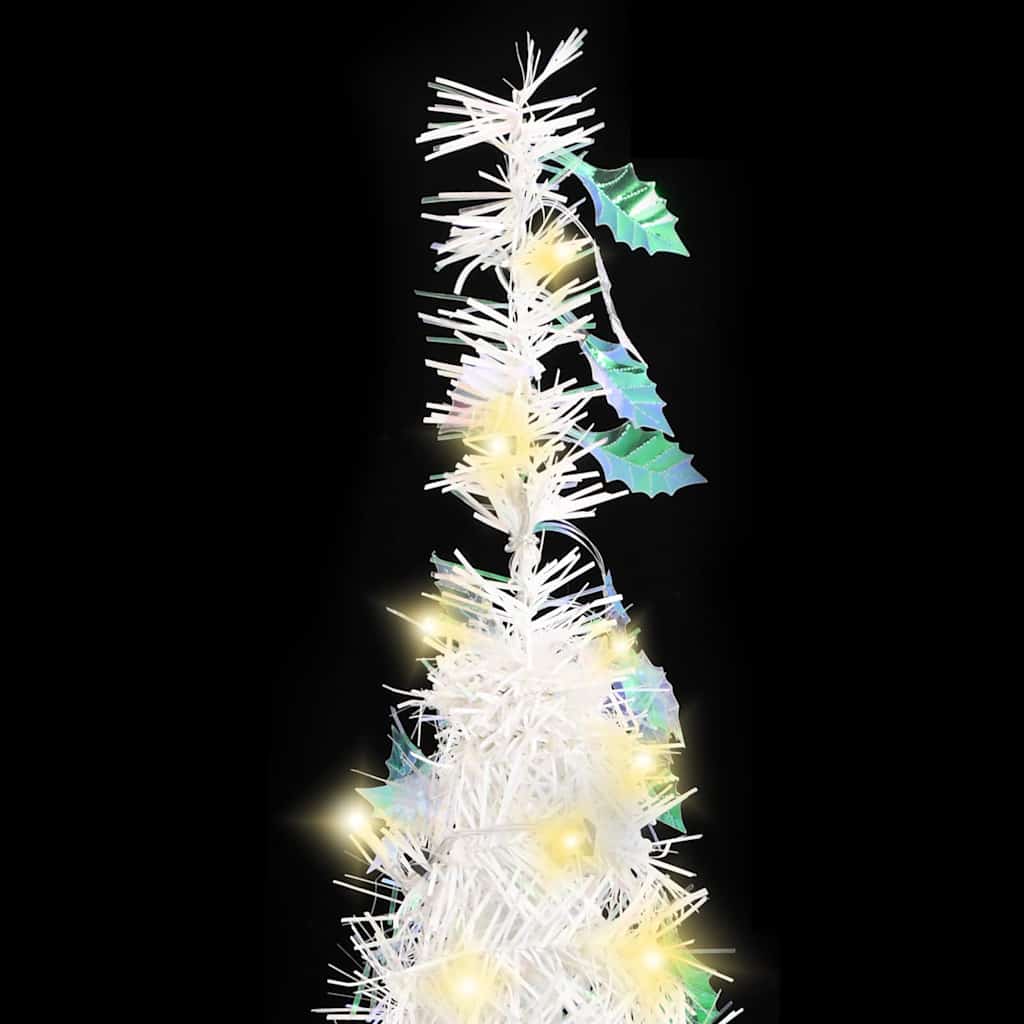 vidaXL Artificial Christmas Tree Pop-up 200 LEDs White 210 cm