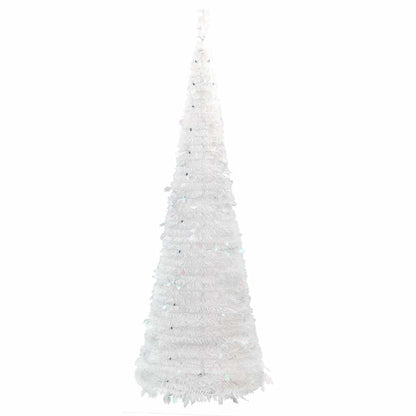 vidaXL Artificial Christmas Tree Pop-up 200 LEDs White 210 cm