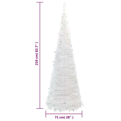 vidaXL Artificial Christmas Tree Pop-up 200 LEDs White 210 cm