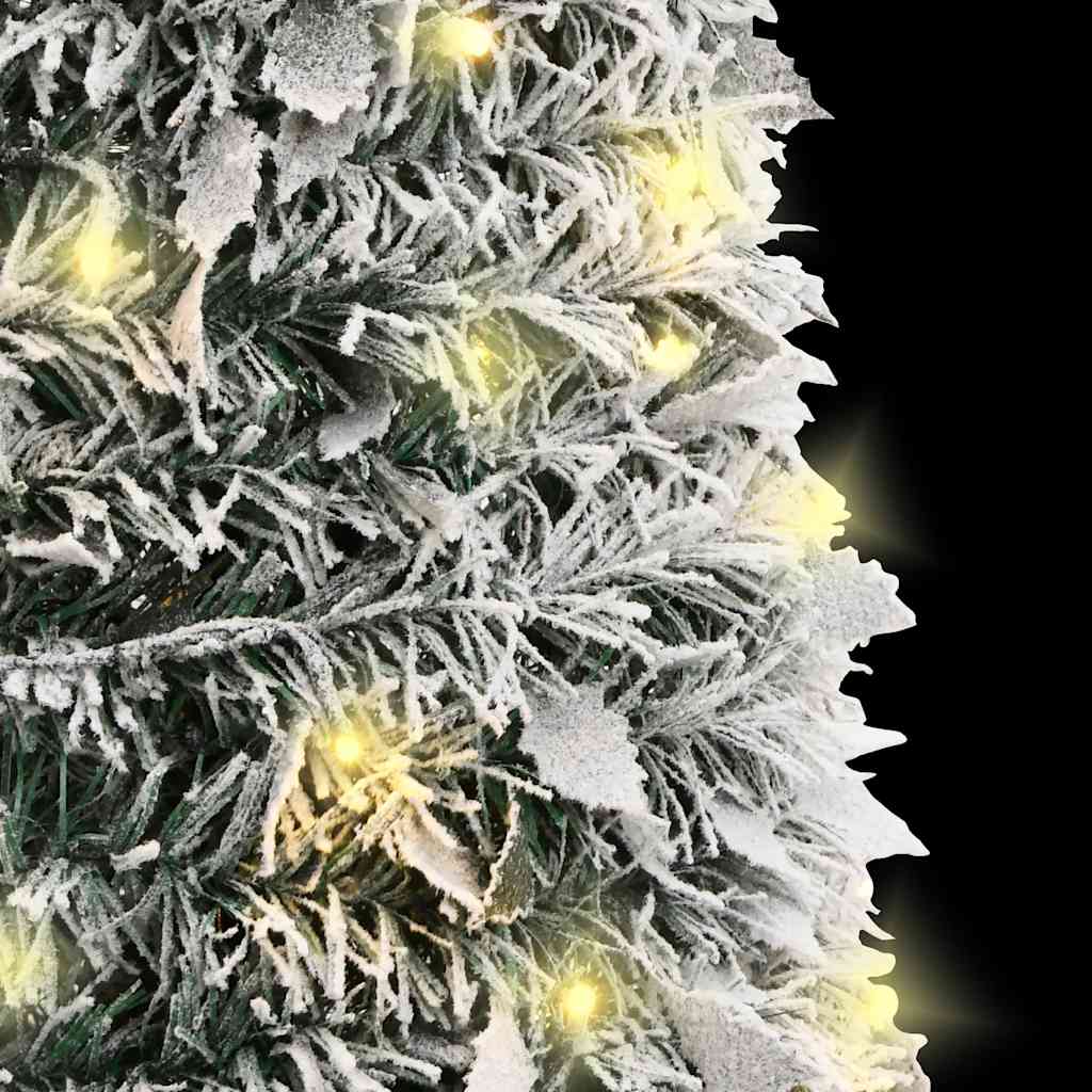 vidaXL Artificial Christmas Tree Pop-up Flocked Snow 100 LEDs 150 cm - White