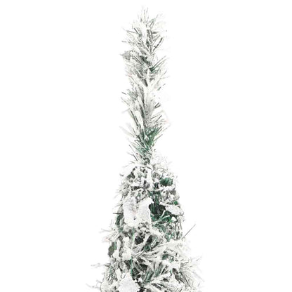 vidaXL Artificial Christmas Tree Pop-up Flocked Snow 100 LEDs 150 cm - White