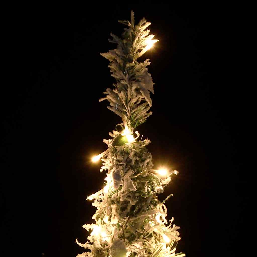 vidaXL Artificial Christmas Tree Pop-up Flocked Snow 150 LEDs 180 cm - White