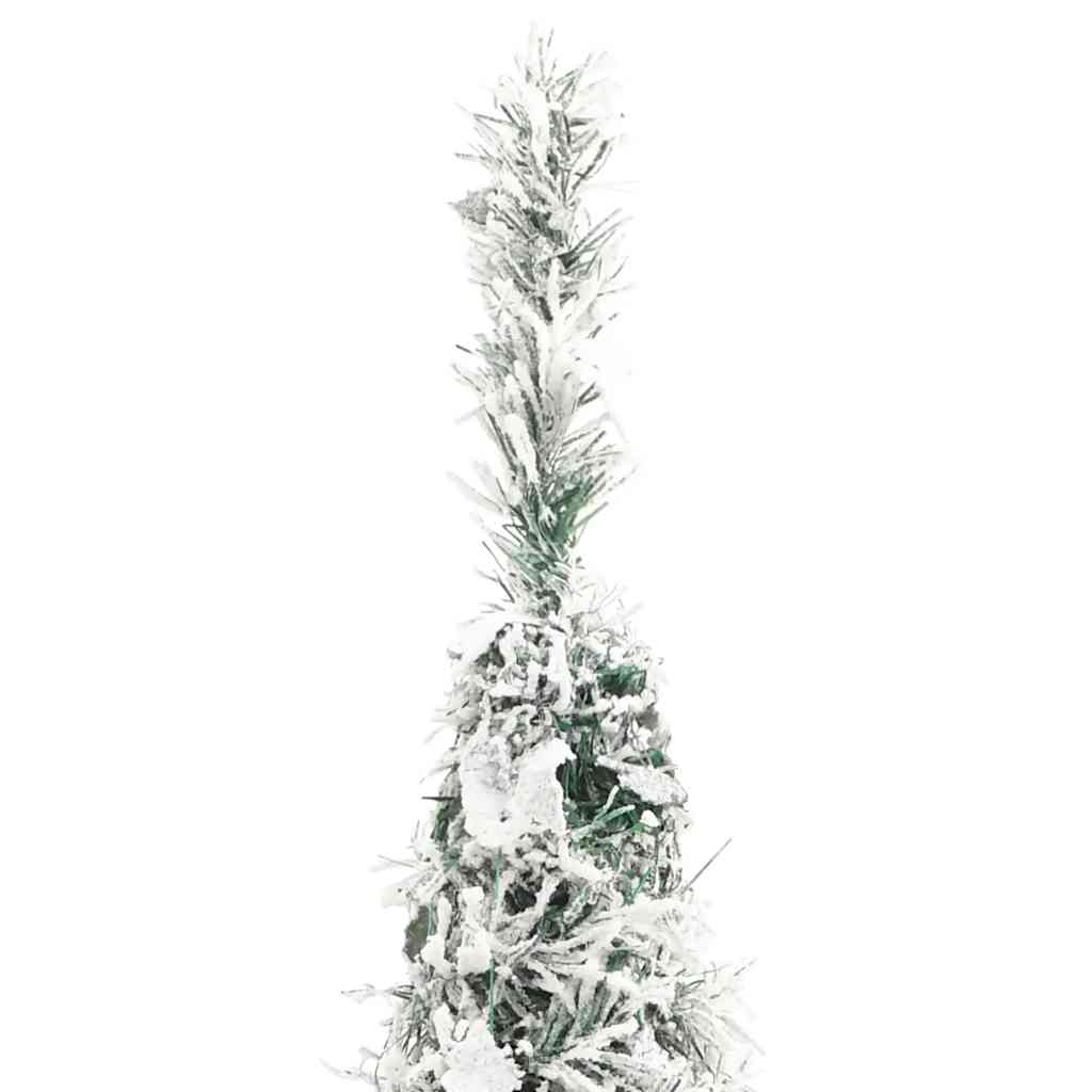 vidaXL Artificial Christmas Tree Pop-up Flocked Snow 150 LEDs 180 cm - White