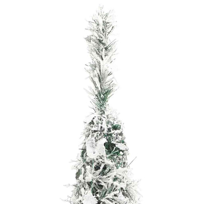 vidaXL Artificial Christmas Tree Pop-up Flocked Snow 150 LEDs 180 cm - White
