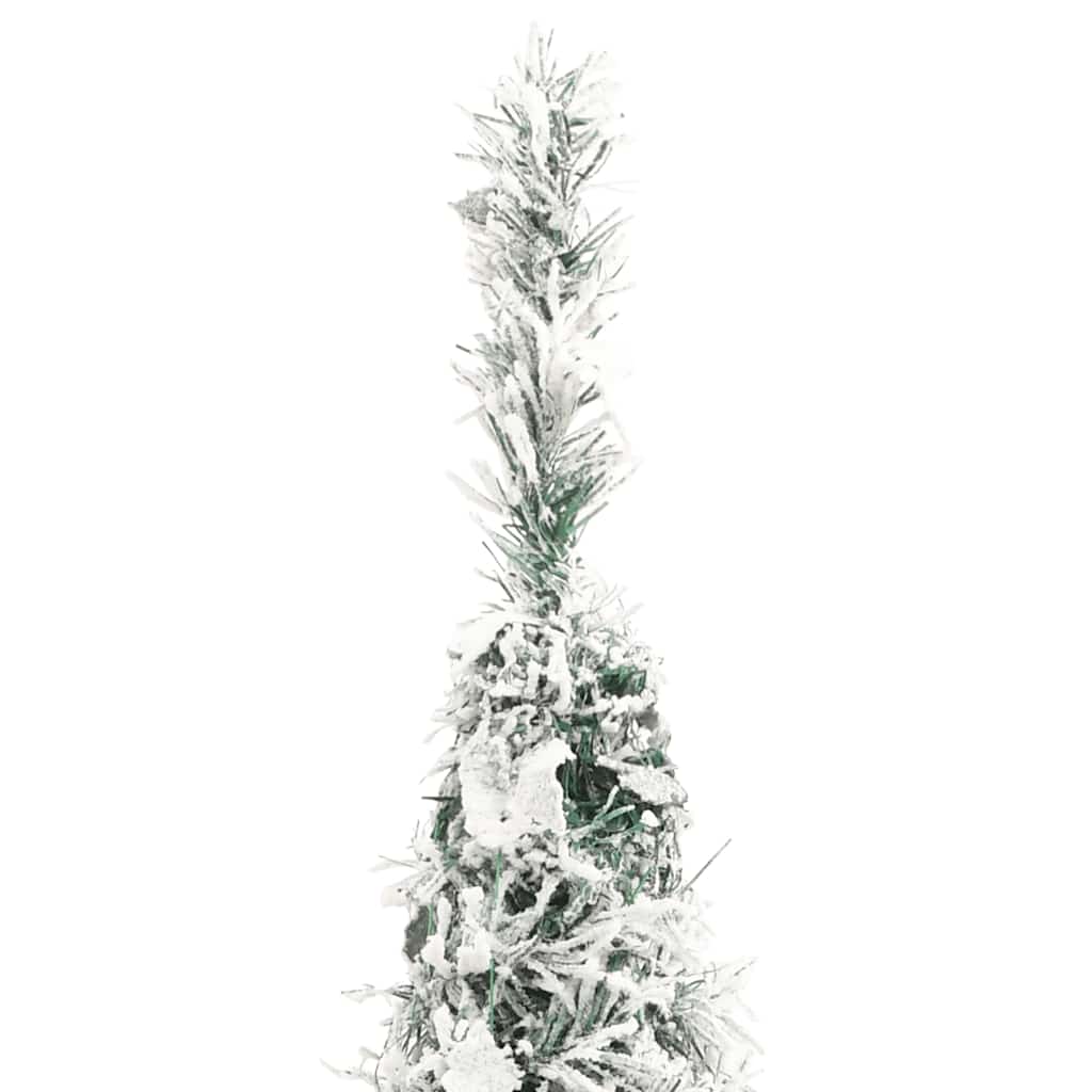 vidaXL Artificial Christmas Tree Pop-up Flocked Snow 200 LEDs 210 cm - White