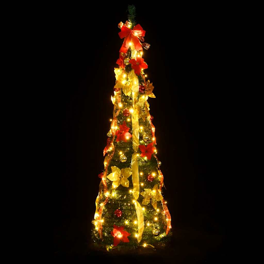 vidaXL Artificial Christmas Tree Pop-up 50 LEDs Green 120 cm