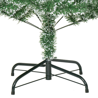 vidaXL Artificial Christmas Tree with Flocked Snow Green 210 cm