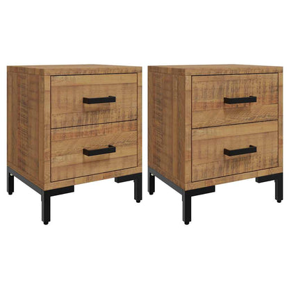 vidaXL Bedside Cabinets 2 pcs 36x30x45 cm Solid Wood Pine - Brown