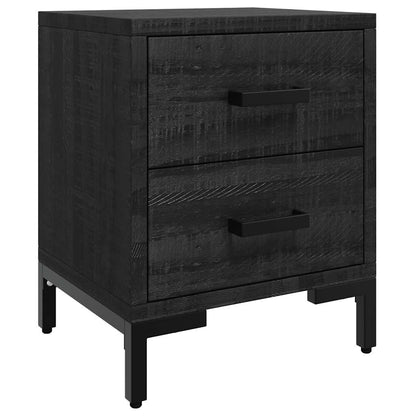 vidaXL Bedside Cabinets 2 pcs Black 36x30x45 cm Solid Wood Pine