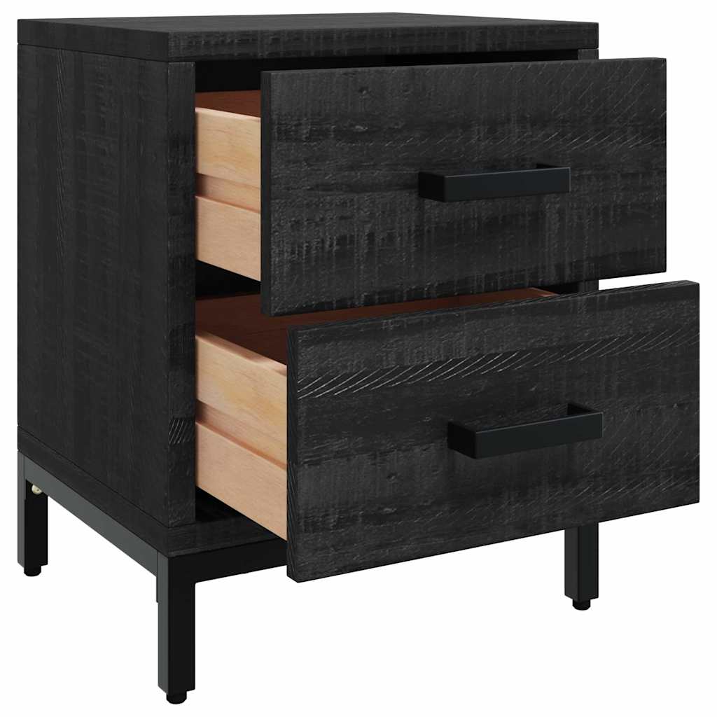 vidaXL Bedside Cabinets 2 pcs Black 36x30x45 cm Solid Wood Pine
