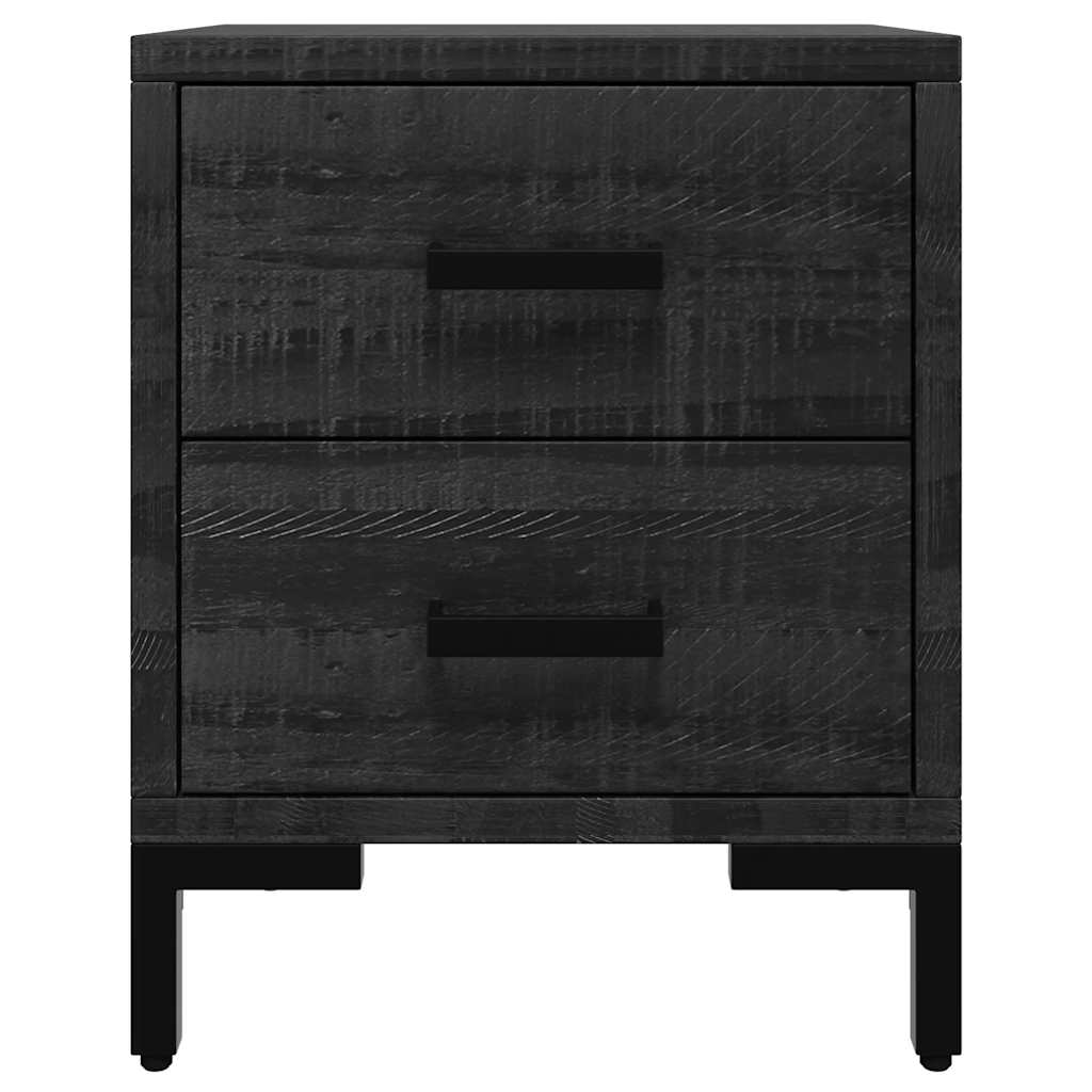 vidaXL Bedside Cabinets 2 pcs Black 36x30x45 cm Solid Wood Pine
