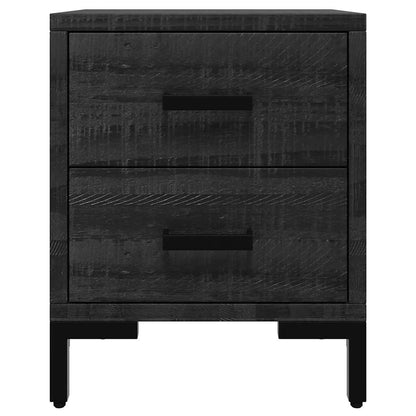 vidaXL Bedside Cabinets 2 pcs Black 36x30x45 cm Solid Wood Pine