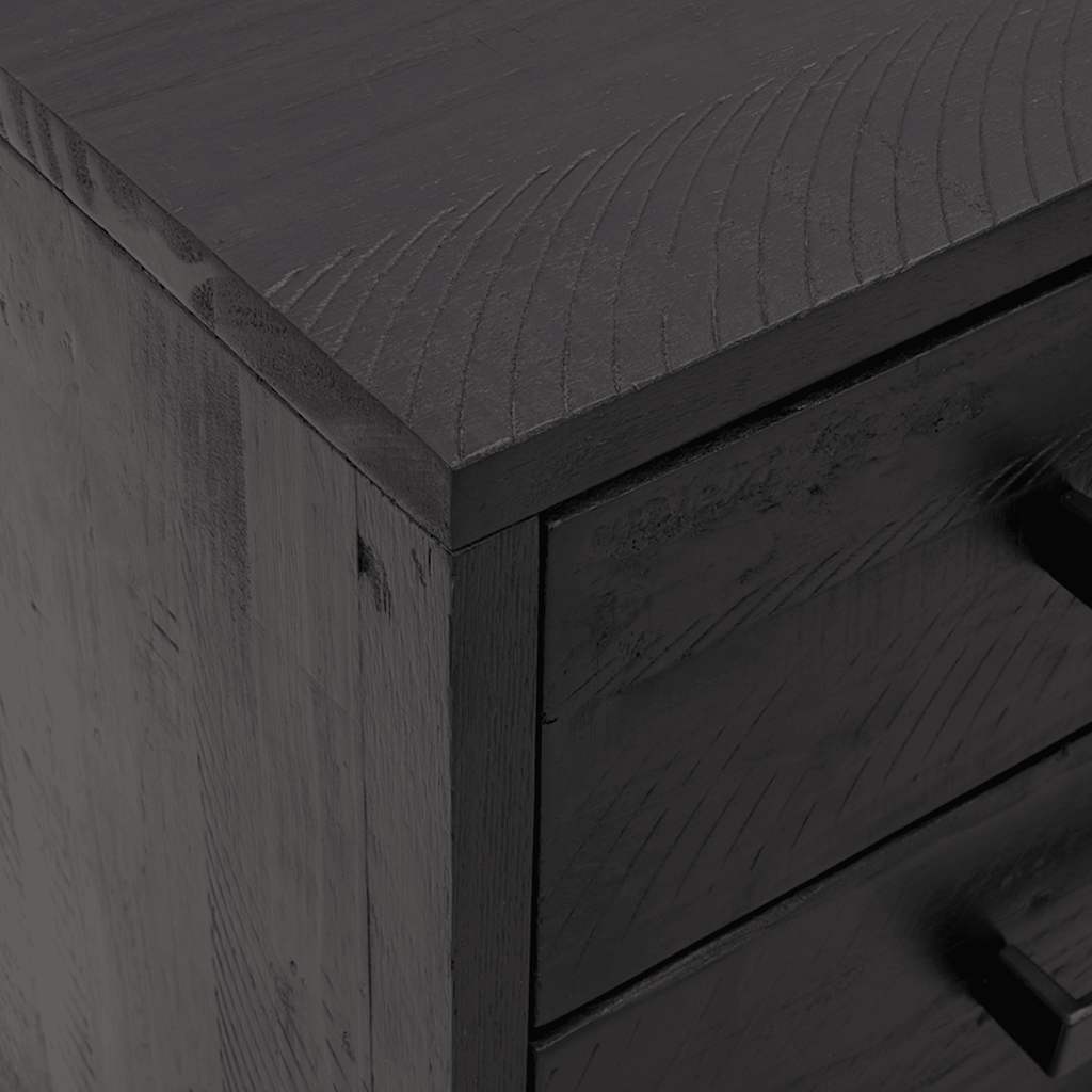 vidaXL Bedside Cabinets 2 pcs Black 36x30x45 cm Solid Wood Pine