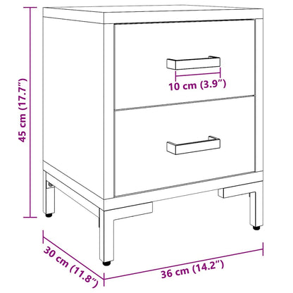 vidaXL Bedside Cabinets 2 pcs Black 36x30x45 cm Solid Wood Pine