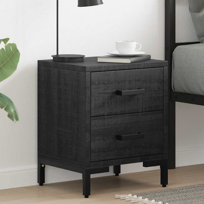 vidaXL Bedside Cabinets 2 pcs Black 36x30x45 cm Solid Wood Pine