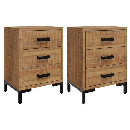 vidaXL Bedside Cabinets 2 pcs 40x30x55 cm Solid Wood Pine - Brown