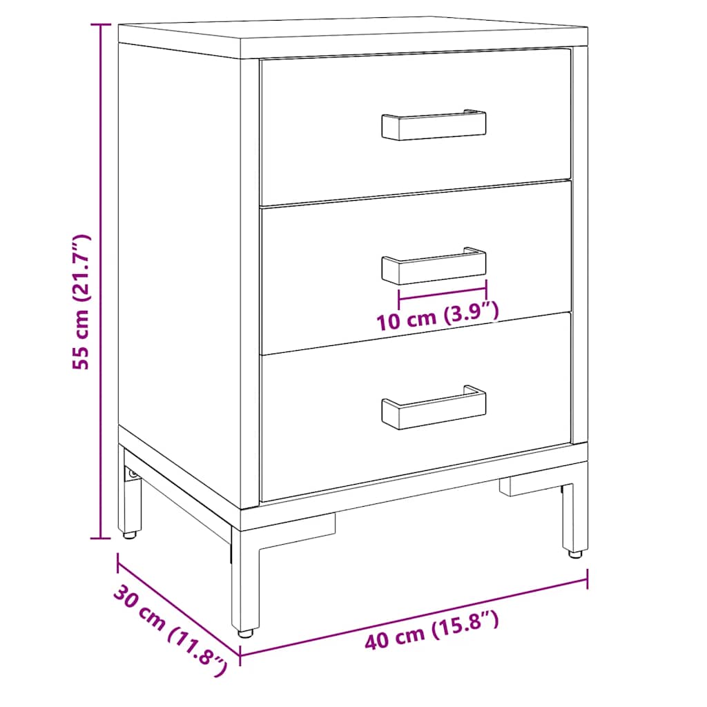 vidaXL Bedside Cabinets 2 pcs 40x30x55 cm Solid Wood Pine - Brown