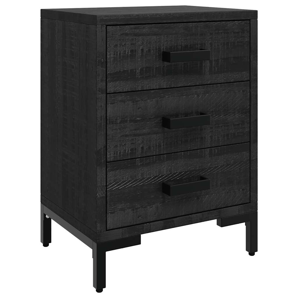 vidaXL Bedside Cabinets 2 pcs Black 40x30x55 cm Solid Wood Pine