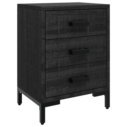 vidaXL Bedside Cabinets 2 pcs Black 40x30x55 cm Solid Wood Pine