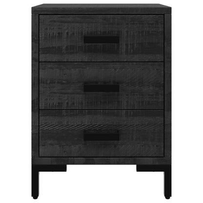 vidaXL Bedside Cabinets 2 pcs Black 40x30x55 cm Solid Wood Pine