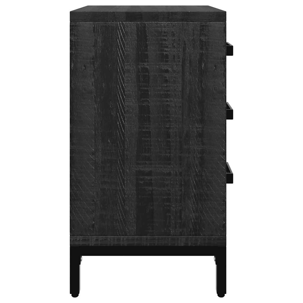 vidaXL Bedside Cabinets 2 pcs Black 40x30x55 cm Solid Wood Pine
