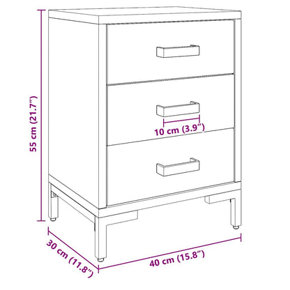 vidaXL Bedside Cabinets 2 pcs Black 40x30x55 cm Solid Wood Pine