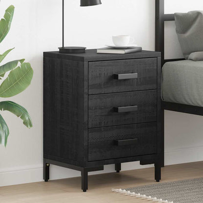 vidaXL Bedside Cabinets 2 pcs Black 40x30x55 cm Solid Wood Pine
