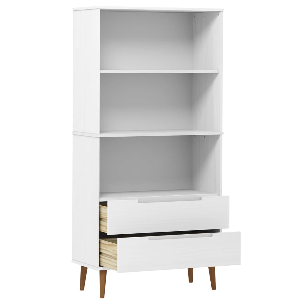 vidaXL Bookcase MOLDE White 85x35x170,5 cm Solid Wood Pine