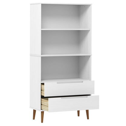 vidaXL Bookcase MOLDE White 85x35x170,5 cm Solid Wood Pine