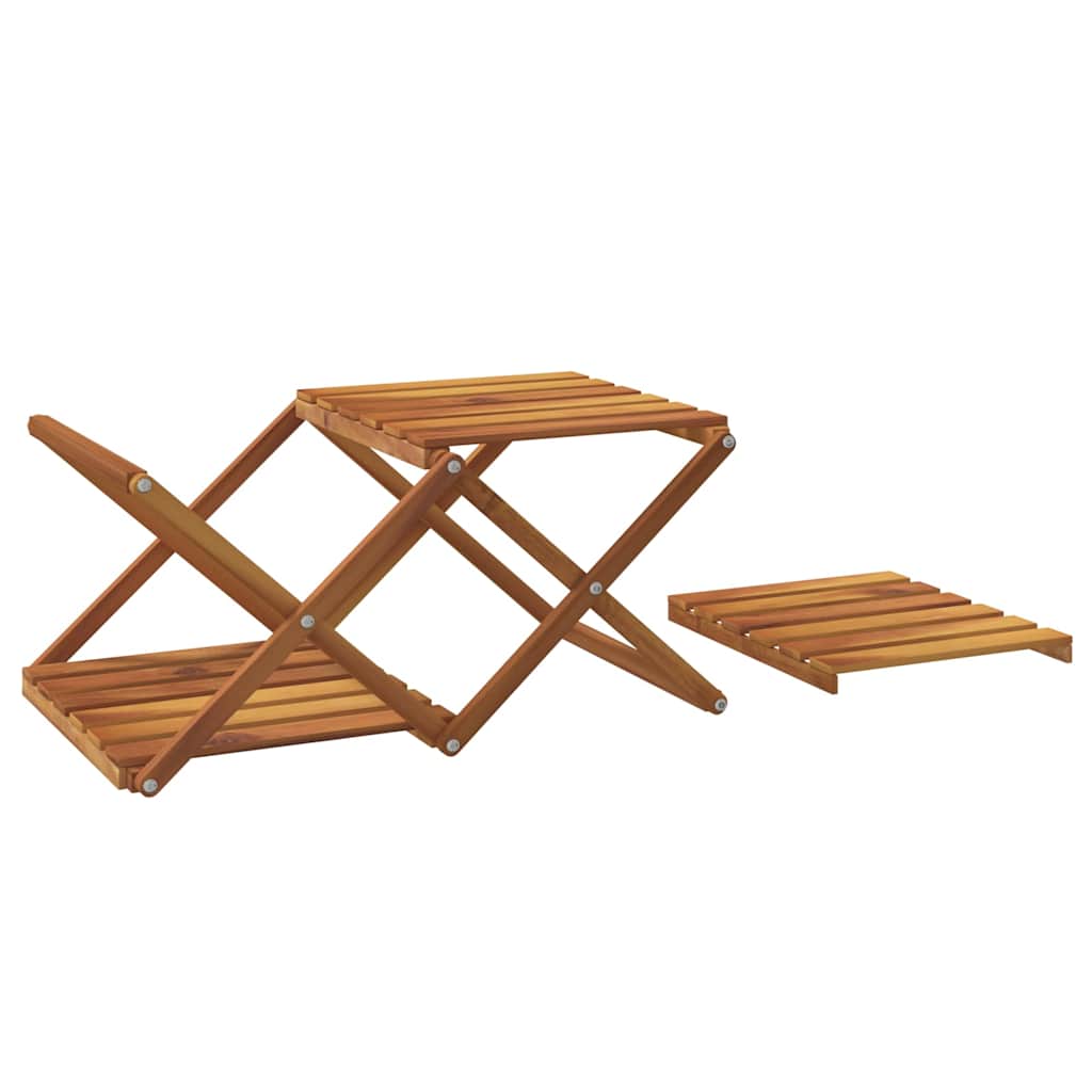 vidaXL 3-Tier Folding Shelf Brown 43x31x63 cm Solid Wood Acacia