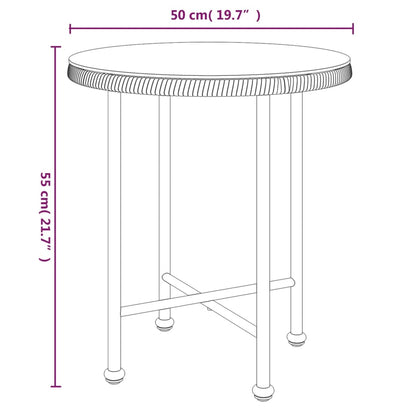 vidaXL Dining Table Black Ø50 cm Tempered Glass and Steel - Ø 50 x 55 cm