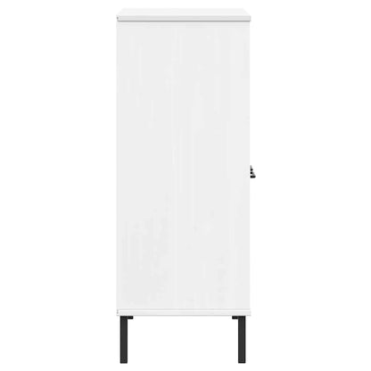 vidaXL Bookcase with Metal Legs White 90x35x90.5 cm Solid Wood OSLO