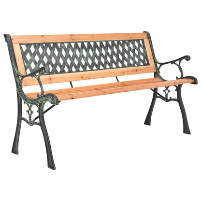 vidaXL Garden Bench 116 cm Cast Iron and Solid Wood Fir - Brown