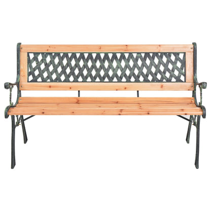 vidaXL Garden Bench 116 cm Cast Iron and Solid Wood Fir - Brown