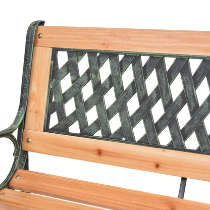 vidaXL Garden Bench 116 cm Cast Iron and Solid Wood Fir - Brown