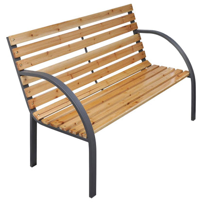 vidaXL Garden Bench 112 cm Solid Wood Fir - Brown
