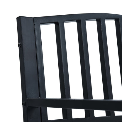 vidaXL Garden Bench Black 120 cm Steel