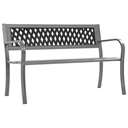vidaXL Garden Bench Black 120 cm Steel - 30639