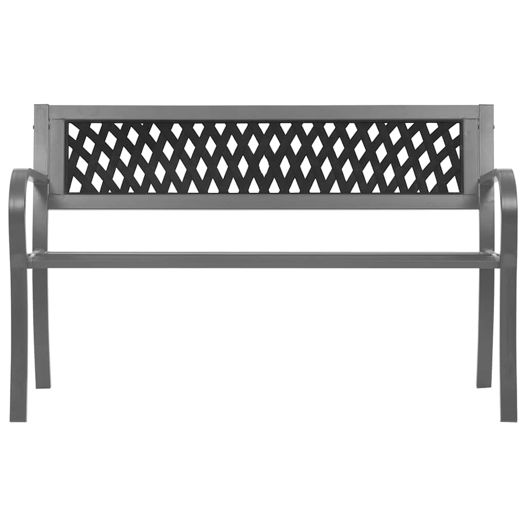 vidaXL Garden Bench Black 120 cm Steel - 30639