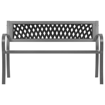 vidaXL Garden Bench Black 120 cm Steel - 30639
