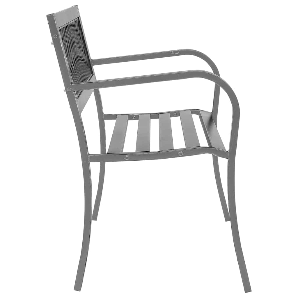 vidaXL Garden Bench Black 120 cm Steel - 30639