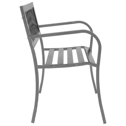 vidaXL Garden Bench Black 120 cm Steel - 30639