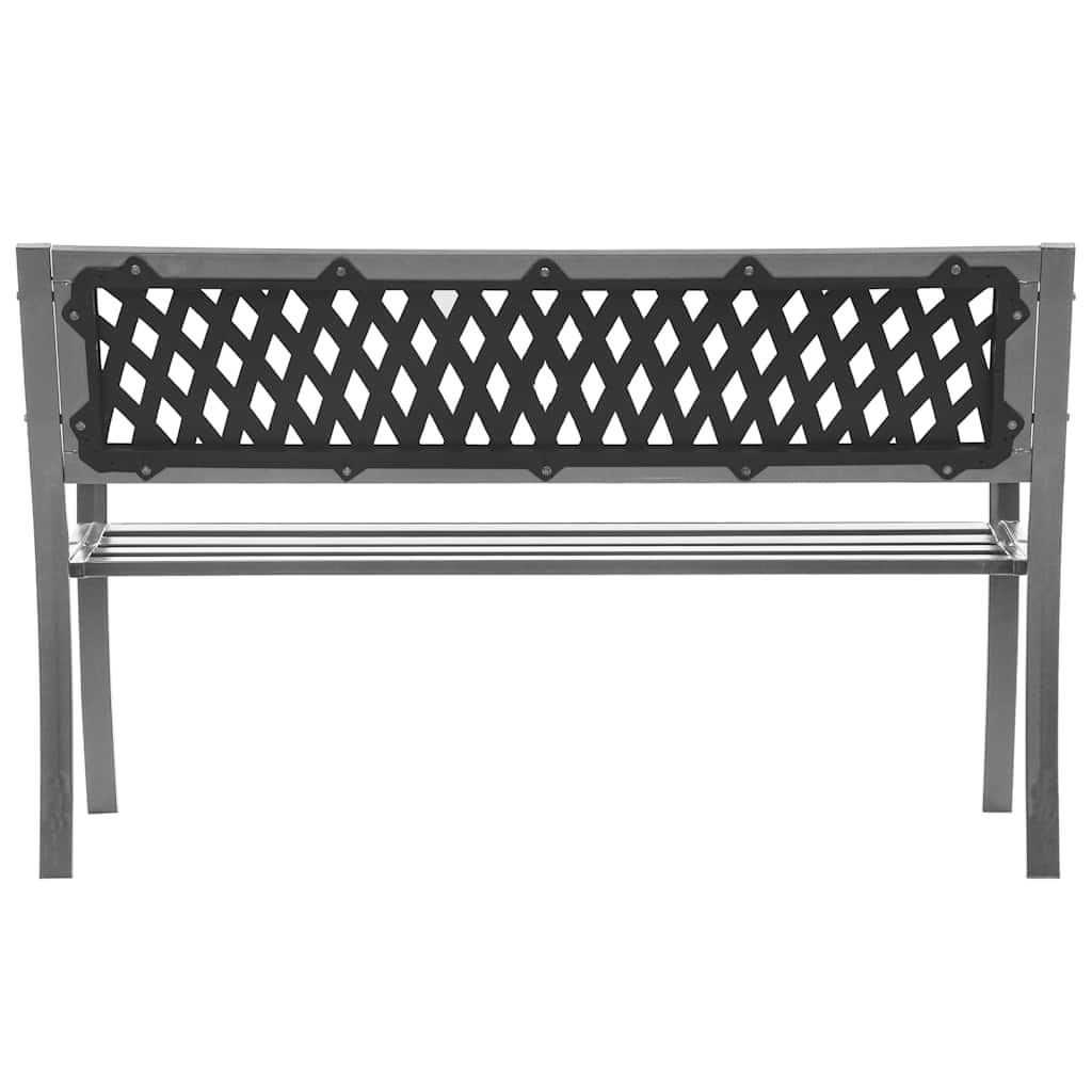 vidaXL Garden Bench Black 120 cm Steel - 30639