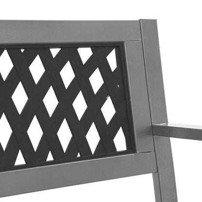 vidaXL Garden Bench Black 120 cm Steel - 30639