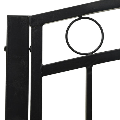 vidaXL Garden Bench with Table Black 120 cm Steel