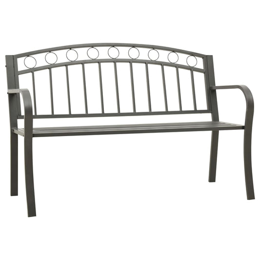 vidaXL Garden Bench Grey 120 cm Steel - 30646