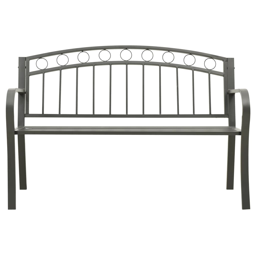 vidaXL Garden Bench Grey 120 cm Steel - 30646