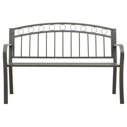 vidaXL Garden Bench Grey 120 cm Steel - 30646